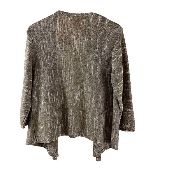 Purejill J. Jill Dipped Open Front Cardigan Teak White Size Large - Picture 6 of 6